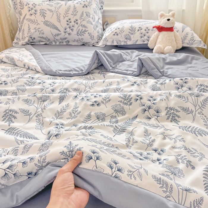 91家纺网 家纺一手货源 找家纺 梵克保罗 2025新款水洗棉超声波压花夏被被子被芯 花园情歌