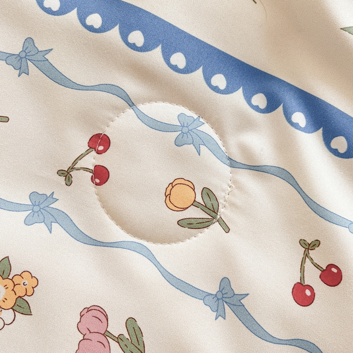 91家纺网 家纺一手货源 找家纺 梵克保罗 2025新款水洗棉超声波压花夏被被子被芯 甜心花园