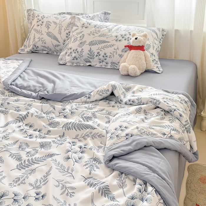 91家纺网 家纺一手货源 找家纺 梵克保罗 2025新款水洗棉超声波压花夏被被子被芯 花园情歌