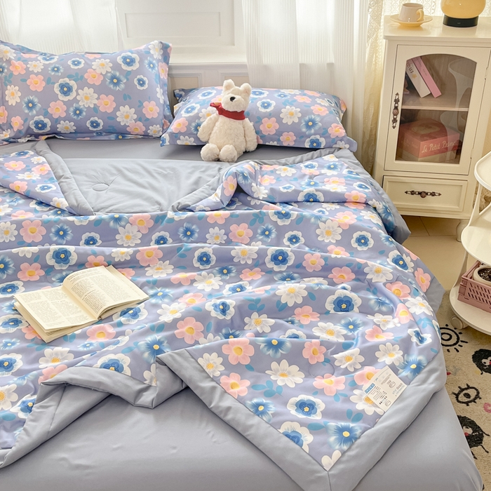 91家纺网 家纺一手货源 找家纺 梵克保罗 2025新款水洗棉超声波压花夏被被子被芯 安娜花园