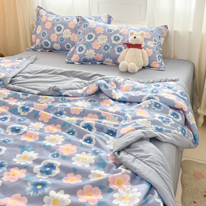 91家纺网 家纺一手货源 找家纺 梵克保罗 2025新款水洗棉超声波压花夏被被子被芯 安娜花园