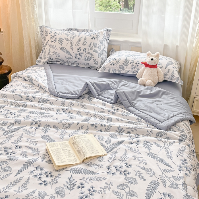 91家纺网 家纺一手货源 找家纺 梵克保罗 2025新款水洗棉超声波压花夏被被子被芯 花园情歌