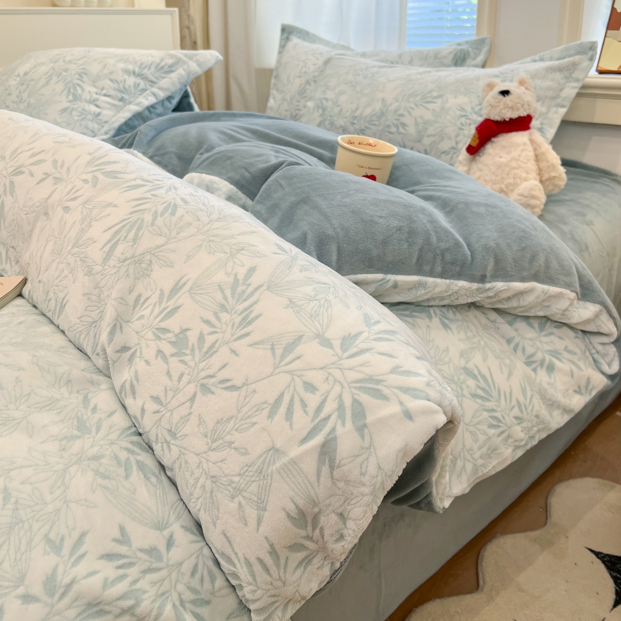 91家纺网 家纺一手货源 找家纺 （总）慕尚家纺 2025新款双色立体雕花牛奶绒四件套