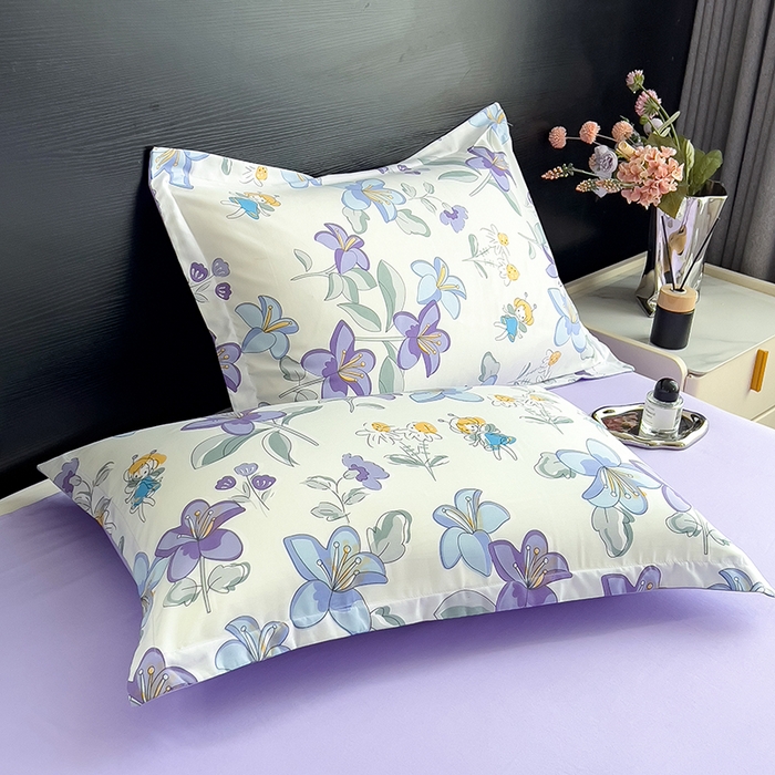 91家纺网 家纺一手货源 找家纺 梵克保罗 2025新款10A抗菌双层纱印花夏被系列 花仙子