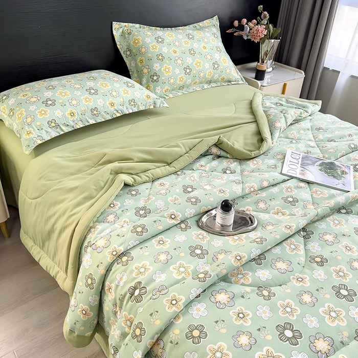 91家纺网 家纺一手货源 找家纺 梵克保罗 2025新款10A抗菌双层纱印花夏被系列 花开半夏