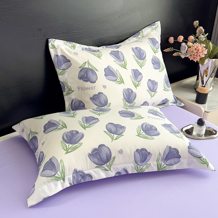 91家纺网 家纺一手货源 找家纺 梵克保罗 2025新款10A抗菌双层纱印花夏被系列 郁金紫