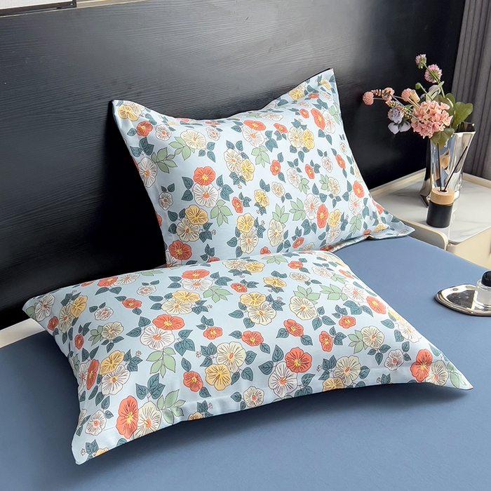 91家纺网 家纺一手货源 找家纺 梵克保罗 2025新款10A抗菌双层纱印花夏被系列 青阳蓝