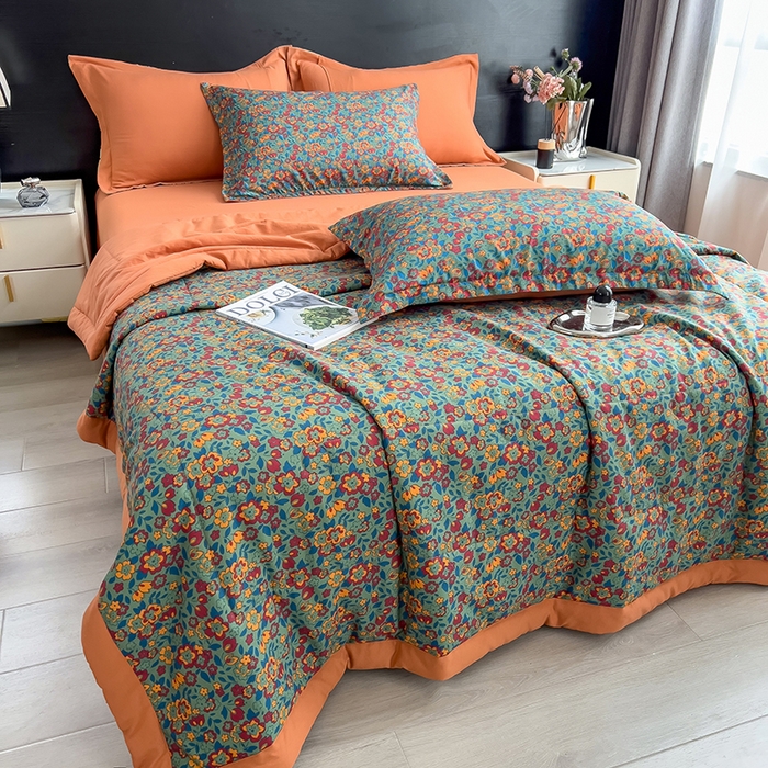 91家纺网 家纺一手货源 找家纺 （总）梵克保罗 2025新款10A抗菌双层纱印花夏被系列