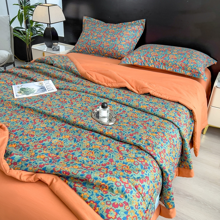 91家纺网 家纺一手货源 找家纺 （总）梵克保罗 2025新款10A抗菌双层纱印花夏被系列