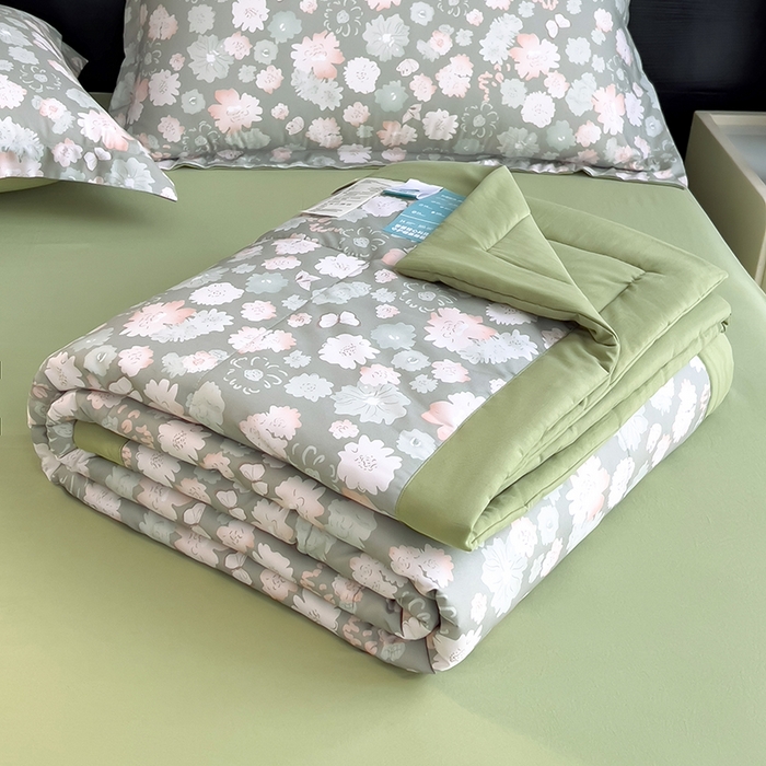 91家纺网 家纺一手货源 找家纺 梵克保罗 2025新款10A抗菌双层纱印花夏被系列 绿野庄园