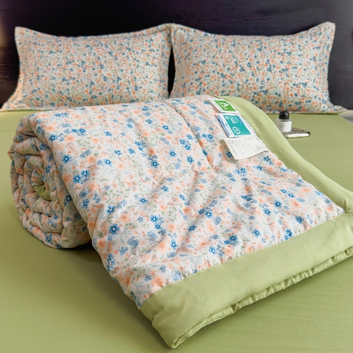 91家纺网 家纺一手货源 找家纺 梵克保罗 2025新款10A抗菌双层纱印花夏被系列 朝花夕拾