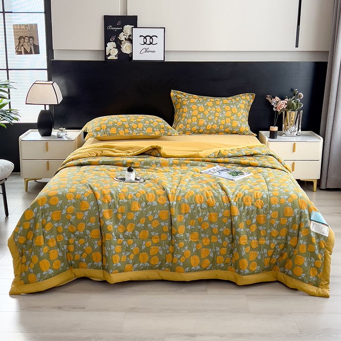 91家纺网 家纺一手货源 找家纺 梵克保罗 2025新款10A抗菌双层纱印花夏被系列 郁金香