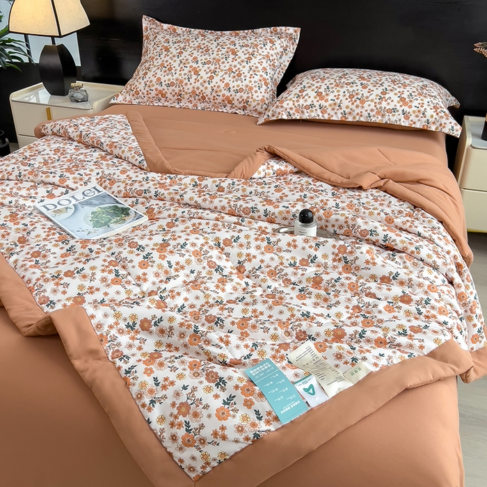 91家纺网 家纺一手货源 找家纺 梵克保罗 2025新款10A抗菌双层纱印花夏被系列 小雏菊