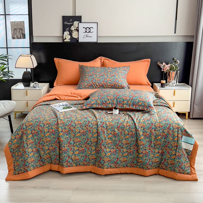 91家纺网 家纺一手货源 找家纺 梵克保罗 2025新款10A抗菌双层纱印花夏被系列 艾维