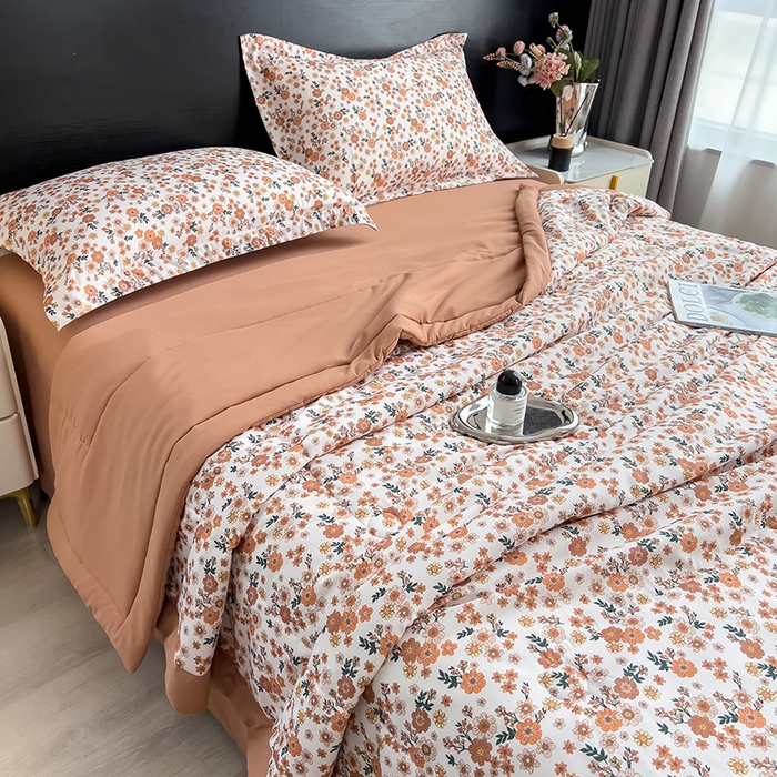 91家纺网 家纺一手货源 找家纺 梵克保罗 2025新款10A抗菌双层纱印花夏被系列 小雏菊