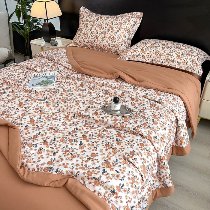 91家纺网 家纺一手货源 找家纺 梵克保罗 2025新款10A抗菌双层纱印花夏被系列 小雏菊