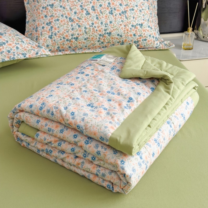 91家纺网 家纺一手货源 找家纺 梵克保罗 2025新款10A抗菌双层纱印花夏被系列 朝花夕拾