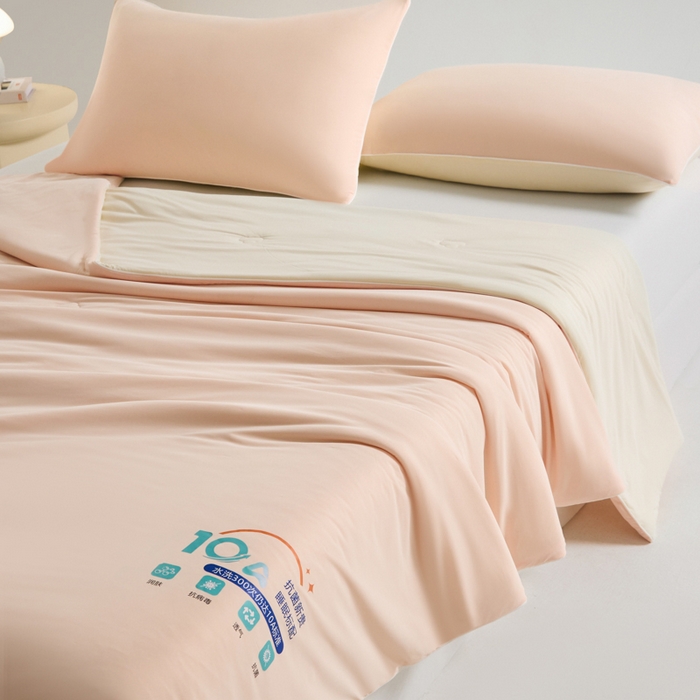 91家纺网 家纺一手货源 找家纺 梵克保罗 2025新款10A抗菌凉感丝夏被 山茶粉粉