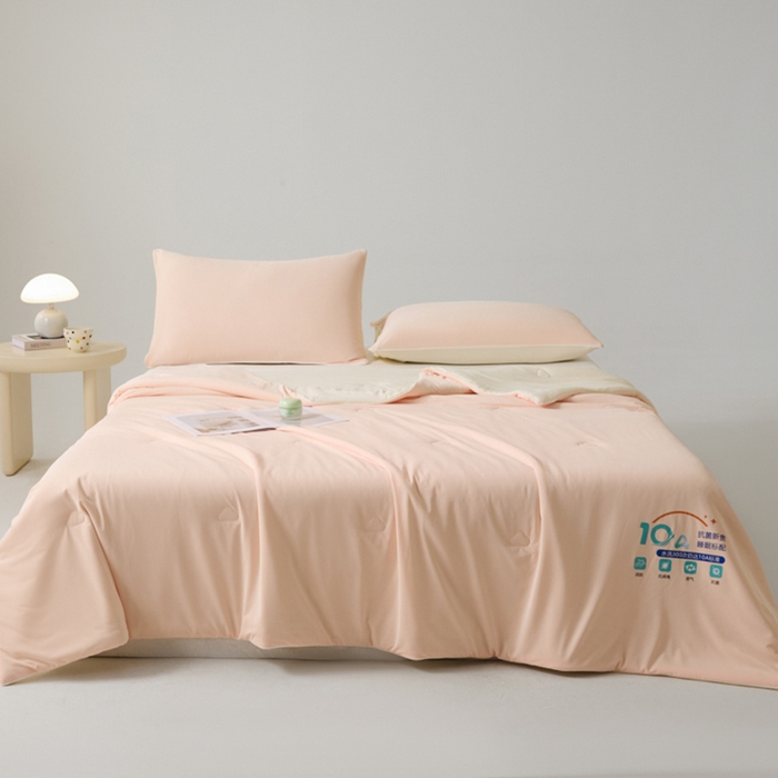 91家纺网 家纺一手货源 找家纺 梵克保罗 2025新款10A抗菌凉感丝夏被 山茶粉粉