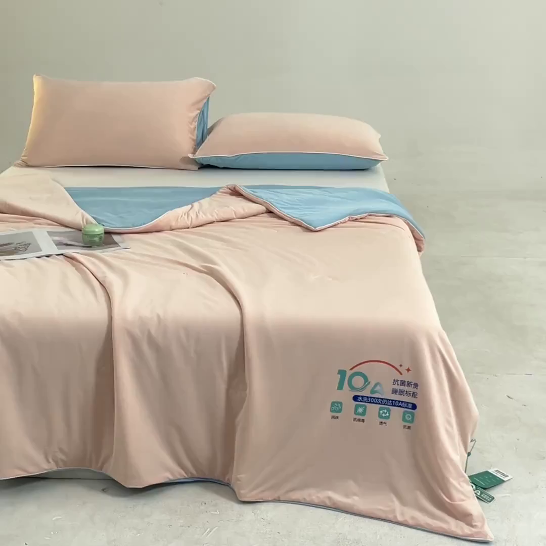 91家纺网 家纺一手货源 找家纺 梵克保罗 2025新款10A抗菌凉感丝夏被 玉兰啵啵