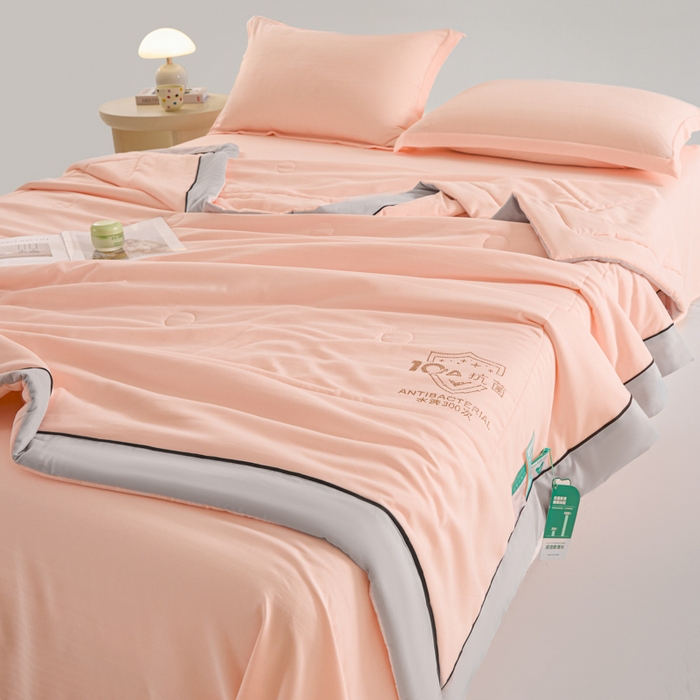 91家纺网 家纺一手货源 找家纺 梵克保罗 2025款10A抗菌华夫条提花夏被 暖玉