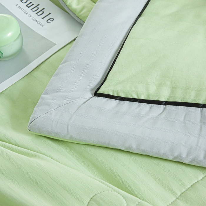 91家纺网 家纺一手货源 找家纺 梵克保罗 2025款10A抗菌华夫条提花夏被 青绿