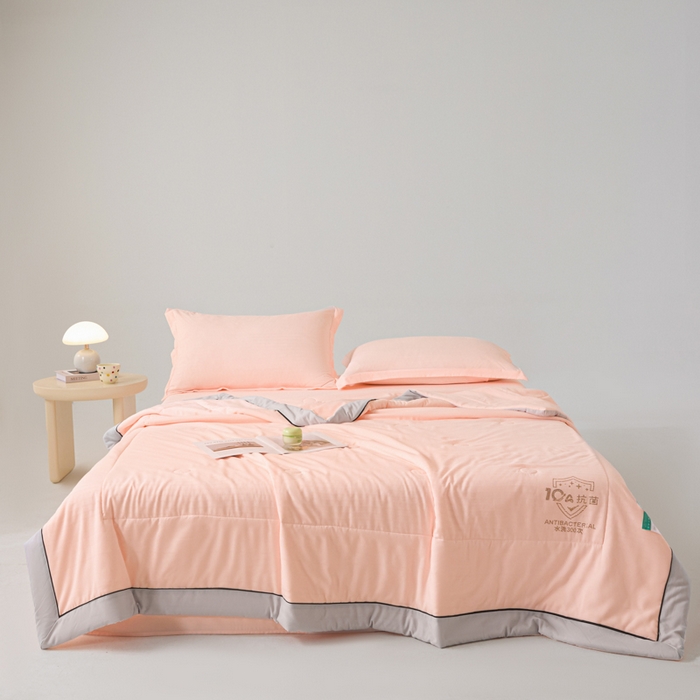 91家纺网 家纺一手货源 找家纺 梵克保罗 2025款10A抗菌华夫条提花夏被 暖玉