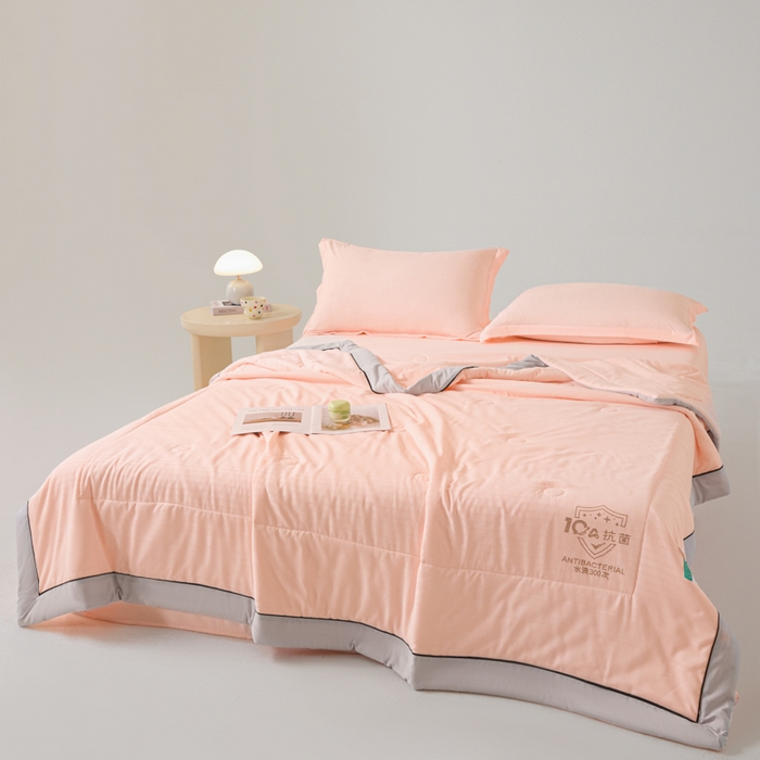 91家纺网 家纺一手货源 找家纺 梵克保罗 2025款10A抗菌华夫条提花夏被 暖玉