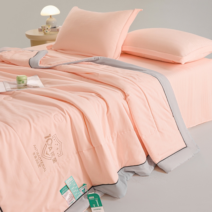 91家纺网 家纺一手货源 找家纺 梵克保罗 2025款10A抗菌华夫条提花夏被 暖玉