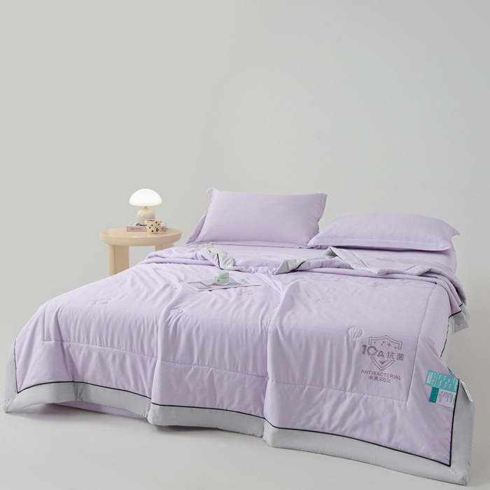 91家纺网 家纺一手货源 找家纺 梵克保罗 2025款10A抗菌华夫条提花夏被 香紫