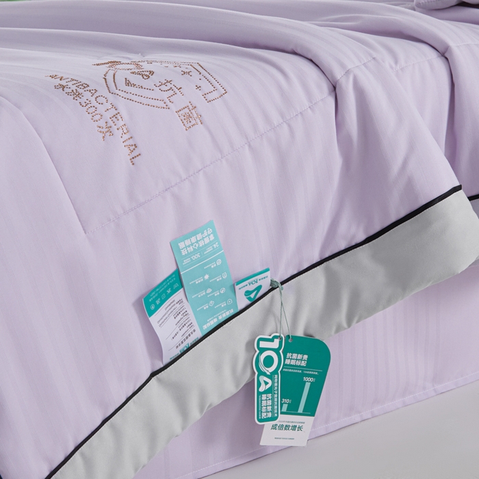 91家纺网 家纺一手货源 找家纺 梵克保罗 2025款10A抗菌华夫条提花夏被 香紫