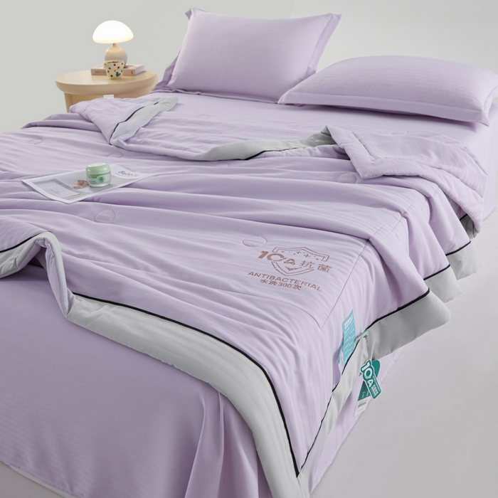 91家纺网 家纺一手货源 找家纺 梵克保罗 2025款10A抗菌华夫条提花夏被 香紫