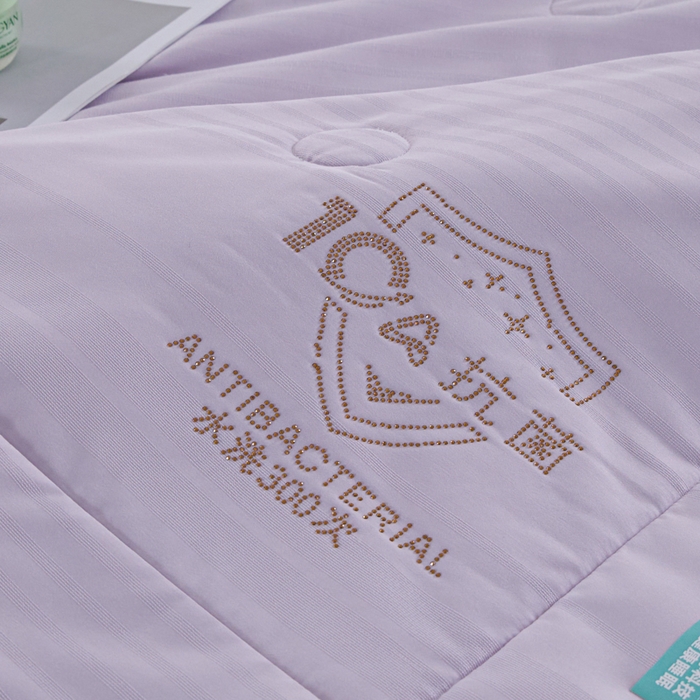 91家纺网 家纺一手货源 找家纺 梵克保罗 2025款10A抗菌华夫条提花夏被 香紫