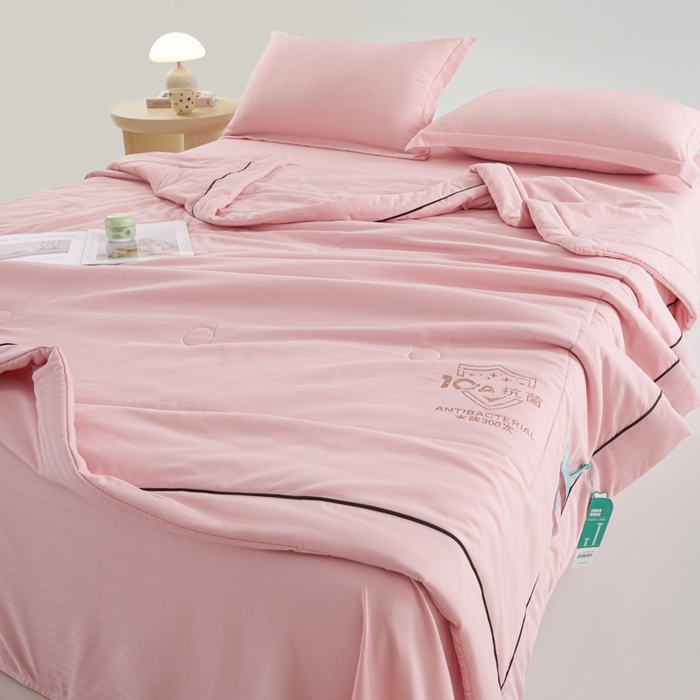 91家纺网 家纺一手货源 找家纺 梵克保罗 2025款10A抗菌华夫条提花夏被 豆沙