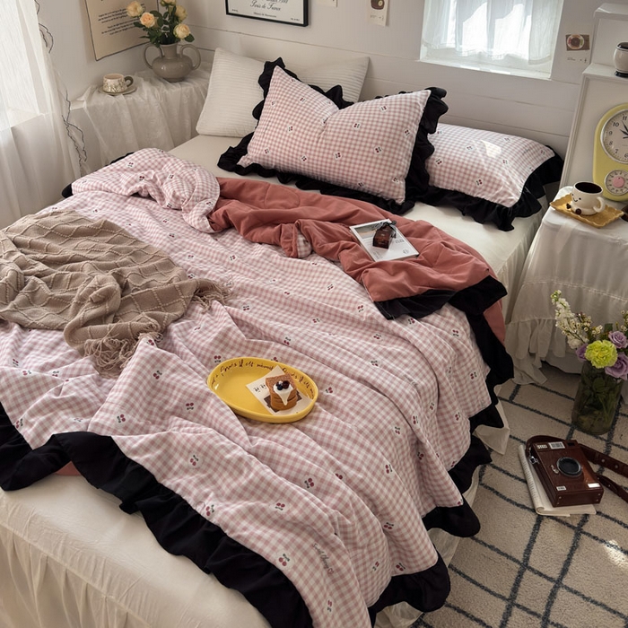 91家纺网 家纺一手货源 找家纺 梵克保罗 2025新款法式赫本风夏被 樱格小径