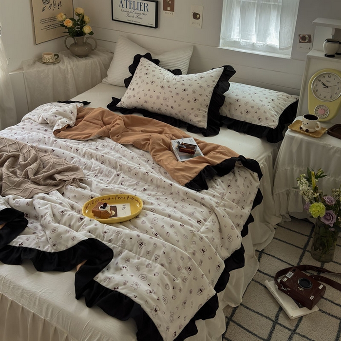 91家纺网 家纺一手货源 找家纺 梵克保罗 2025新款法式赫本风夏被 梦幻小熊