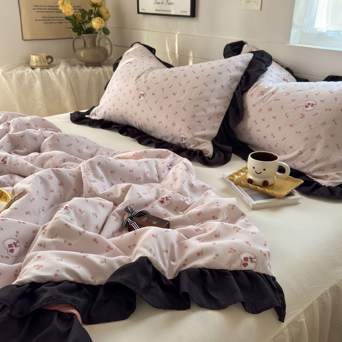 91家纺网 家纺一手货源 找家纺 梵克保罗 2025新款法式赫本风夏被 粉郁金香