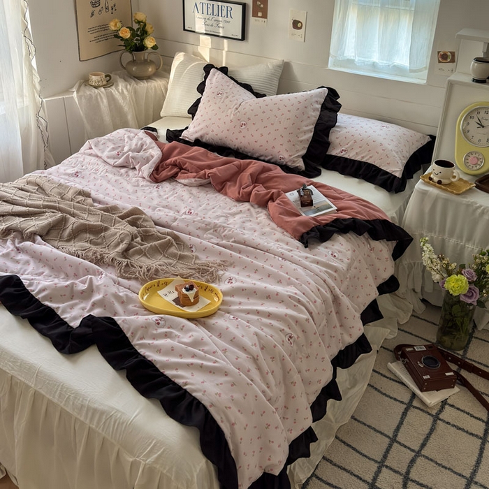 梵克保罗 2025新款法式赫本风夏被 粉郁金香