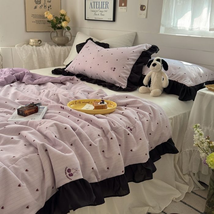 91家纺网 家纺一手货源 找家纺 梵克保罗 2025新款法式赫本风夏被 樱为爱