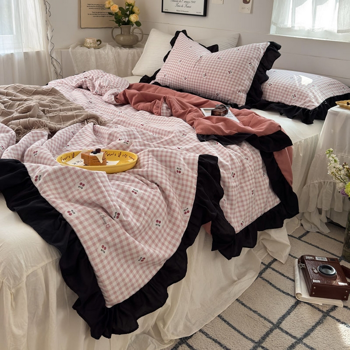 91家纺网 家纺一手货源 找家纺 梵克保罗 2025新款法式赫本风夏被 樱格小径