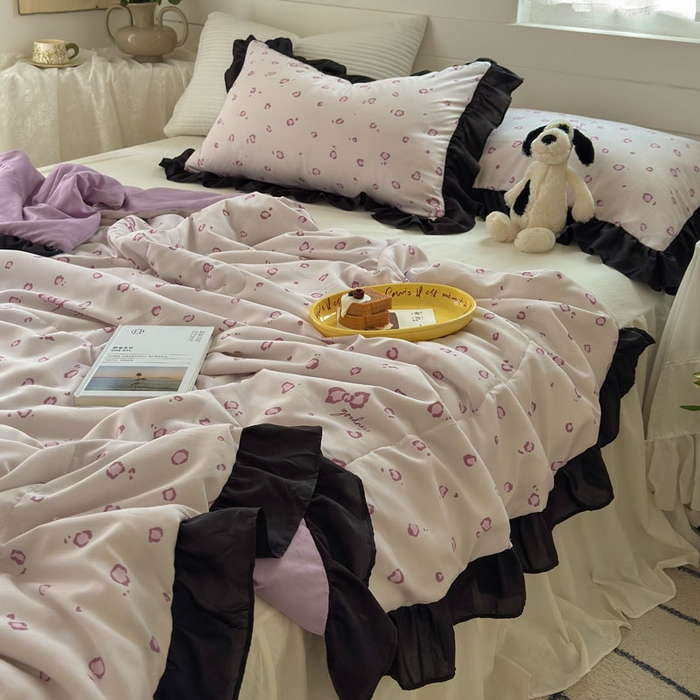 91家纺网 家纺一手货源 找家纺 梵克保罗 2025新款法式赫本风夏被 性感豹纹