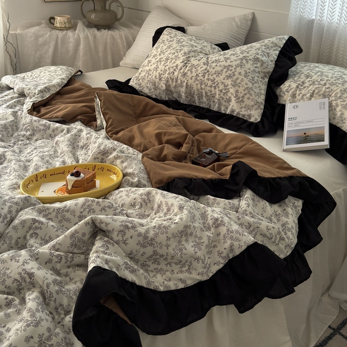 91家纺网 家纺一手货源 找家纺 梵克保罗 2025新款法式赫本风夏被 复古花曼