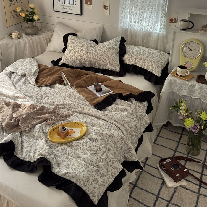 梵克保罗 2025新款法式赫本风夏被 复古花曼