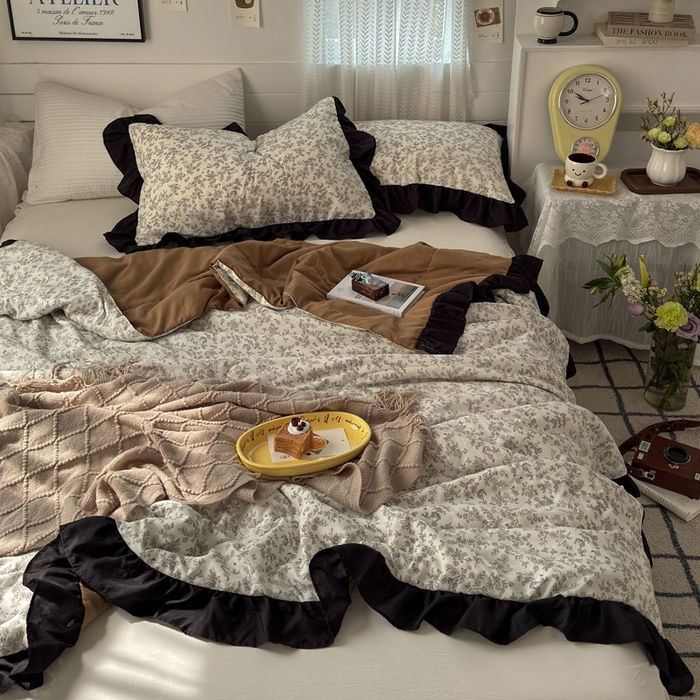 91家纺网 家纺一手货源 找家纺 梵克保罗 2025新款法式赫本风夏被 复古花曼