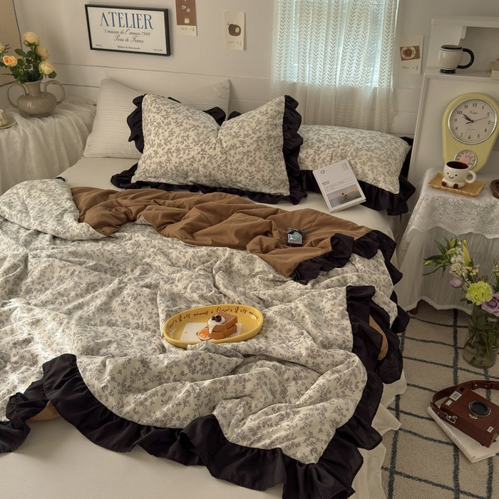 91家纺网 家纺一手货源 找家纺 梵克保罗 2025新款法式赫本风夏被 复古花曼