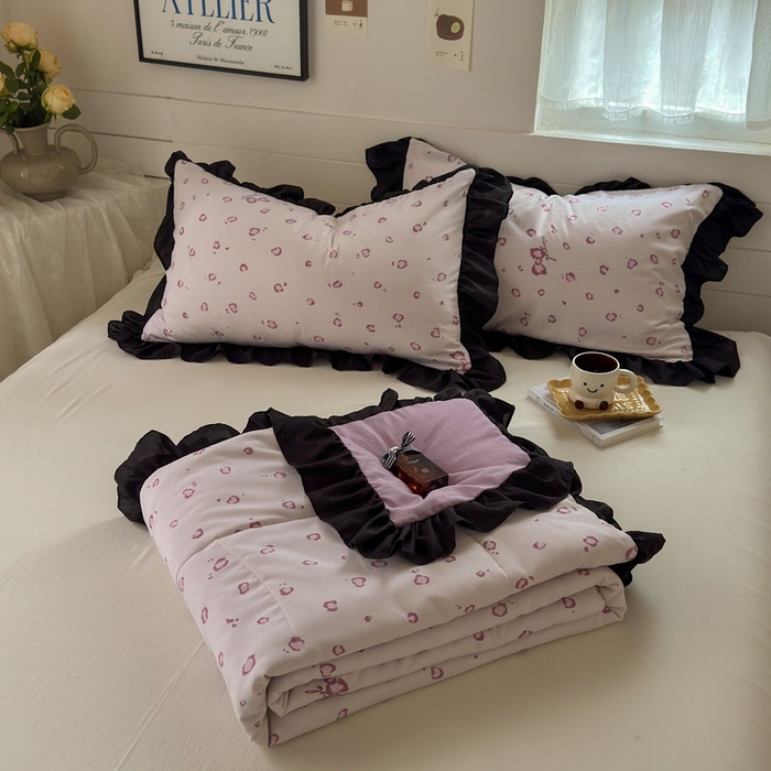 91家纺网 家纺一手货源 找家纺 梵克保罗 2025新款法式赫本风夏被 性感豹纹