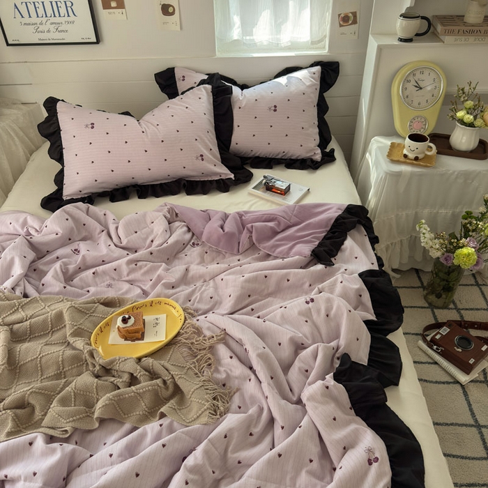 91家纺网 家纺一手货源 找家纺 梵克保罗 2025新款法式赫本风夏被 樱为爱