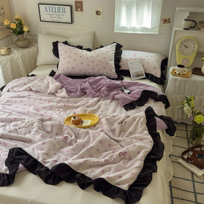 91家纺网 家纺一手货源 找家纺 梵克保罗 2025新款法式赫本风夏被 性感豹纹