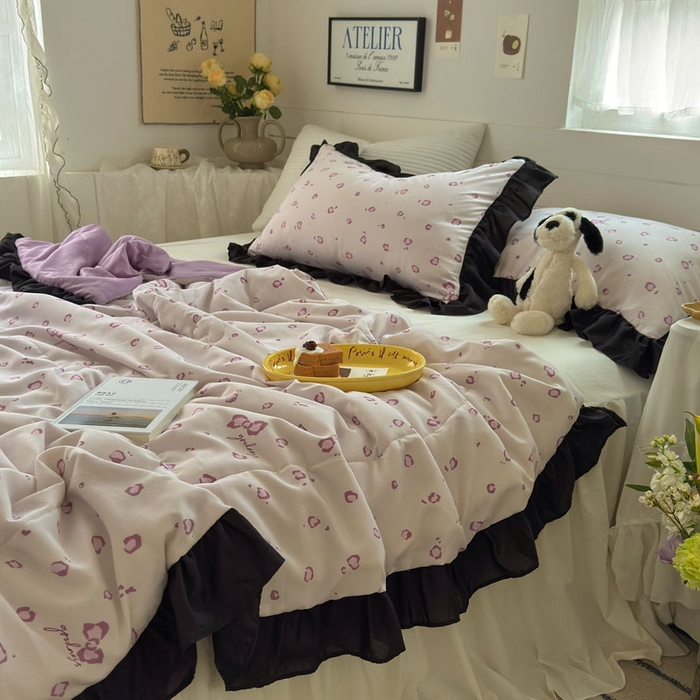 91家纺网 家纺一手货源 找家纺 梵克保罗 2025新款法式赫本风夏被 性感豹纹