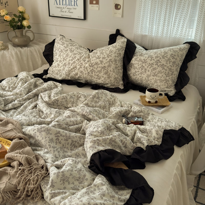 91家纺网 家纺一手货源 找家纺 梵克保罗 2025新款法式赫本风夏被 复古花曼